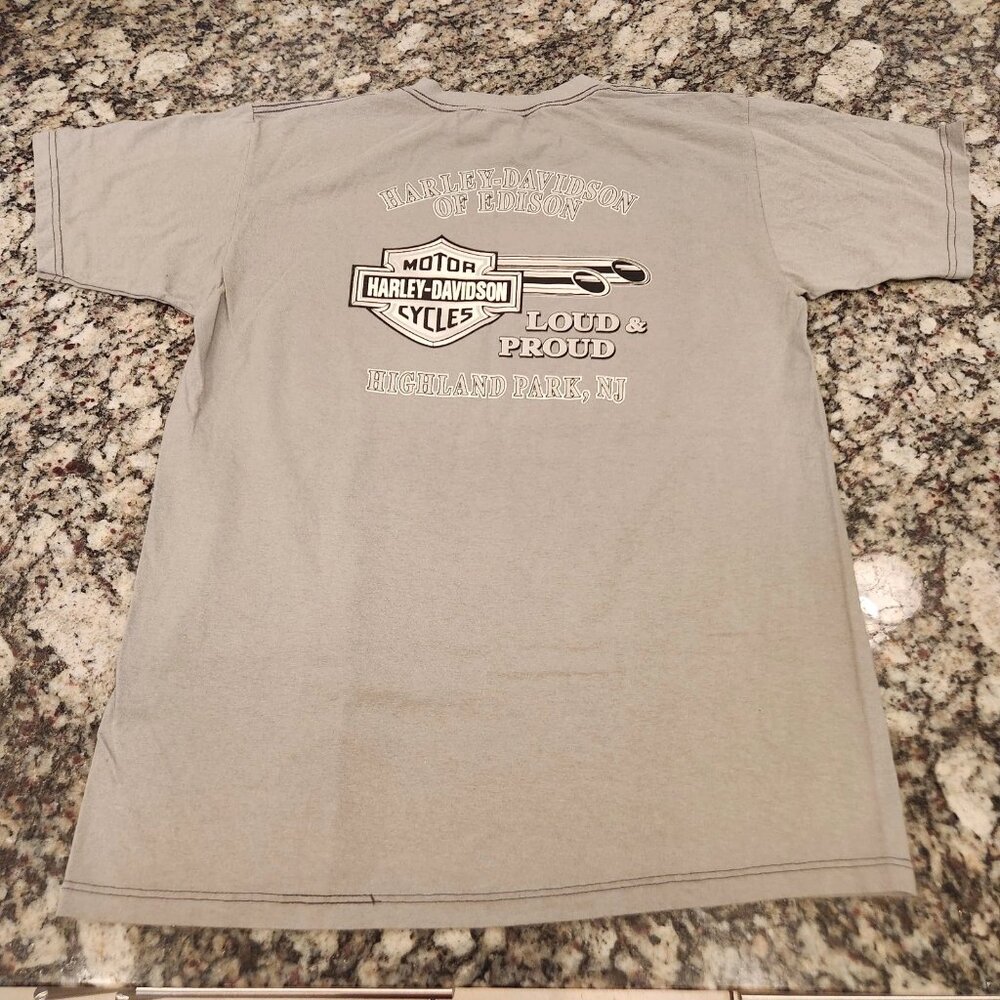 Vintage Harley Davidson 2002 Edison NJ Loud And Proud Grey Mens Large NWT - Picture 2 of 8
